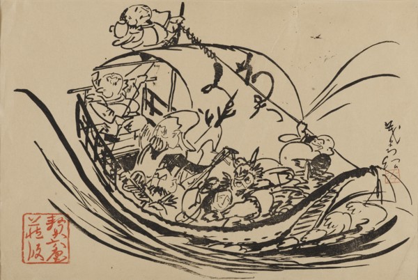 Woodblock print - Takarabune, c19th century. Artist: Shigematsu Enrosai.
