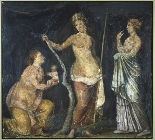 Fresco: birth of Adonis, 55-65. Artist: Unknown.