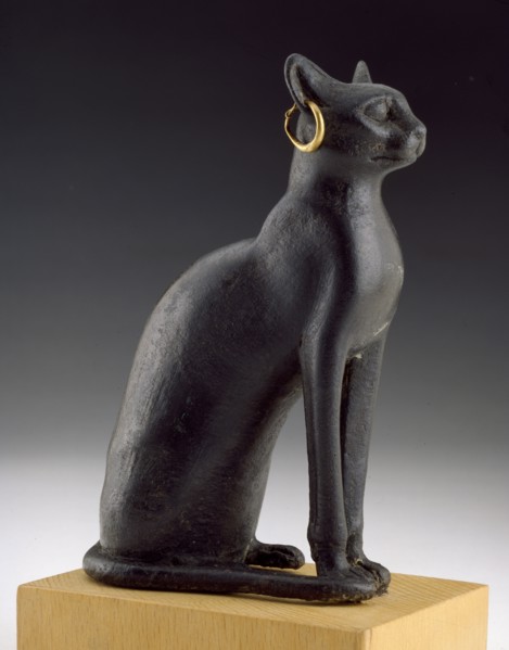 Model of the cat-goddess Bastet, Late Period (Egypt), (c715 BC-343 BC). Artist: Unknown.