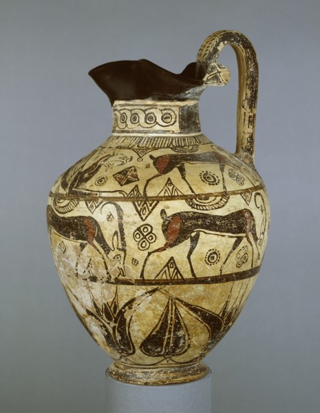 East Greek (Rhodian) oinochoe, Wild Goat style, 630-600 BC. Artist: Unknown.