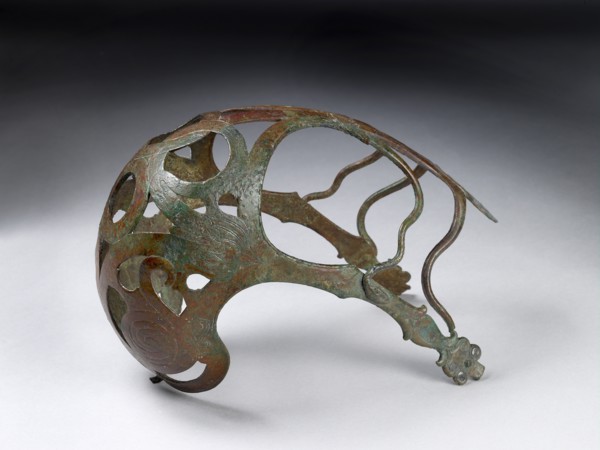 Bronze horse muzzle with engraved serpents and added bronze snakes, 1st-4th century. Artist: Unknown.