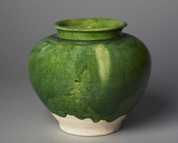 Green-glazed jar, 8th century. Artist: Unknown.