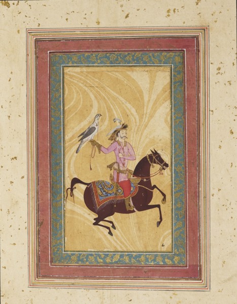 Man on horse with a hawk, 17th century. Artist: Unknown.