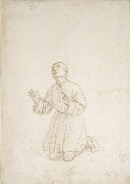 Kneeling Figure of a Youth, c1503. Artist: Raphael.