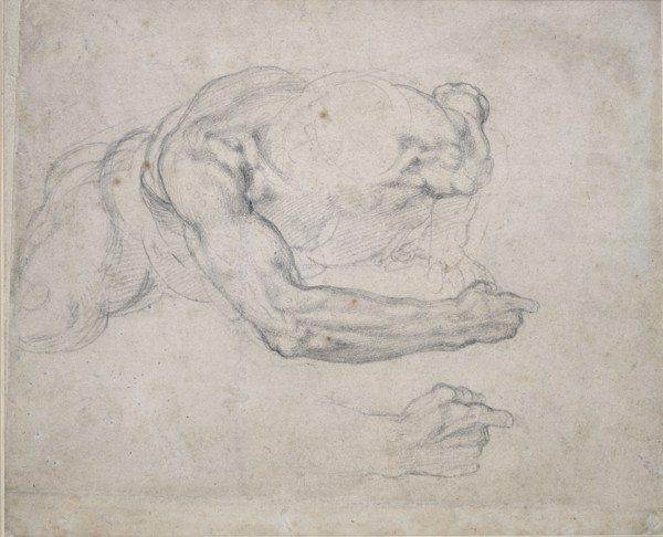 Study of a Man rising from the Ground, 16th century. Artist: Michelangelo Buonarroti.