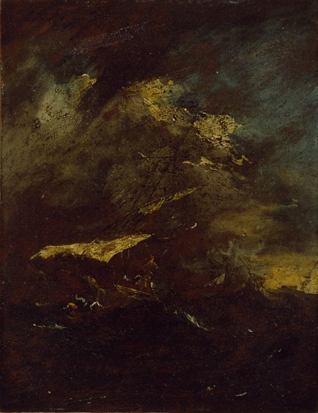 Two Vessels in a Storm, 18th century. Artist: Francesco Guardi.