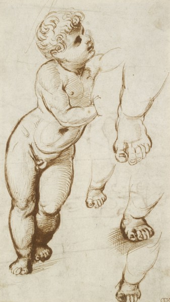 Recto: The Infant Christ and other Studies, 1500-1520. Artist: Raphael.