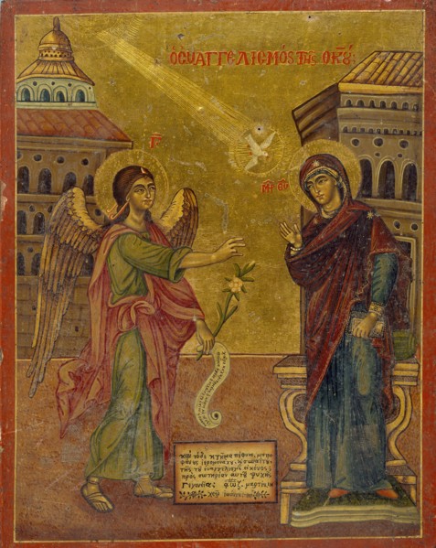 Icon of The Annunciation, 18th-19th century. Artist: John.