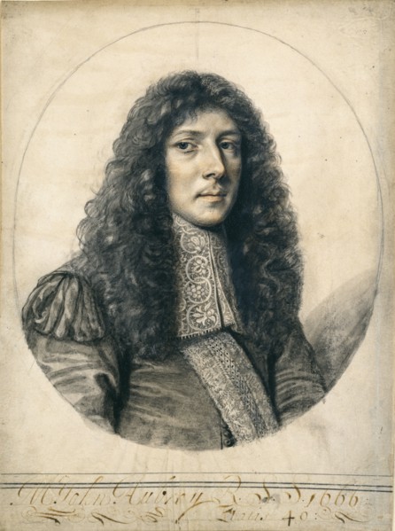 Portrait of John Aubrey, 1666. Artist: William Faithorne.