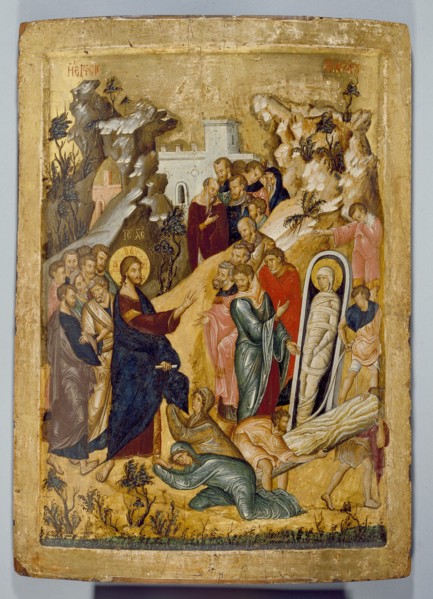 Icon of The Raising of Lazarus, 14th-15th century. Artist: Unknown.