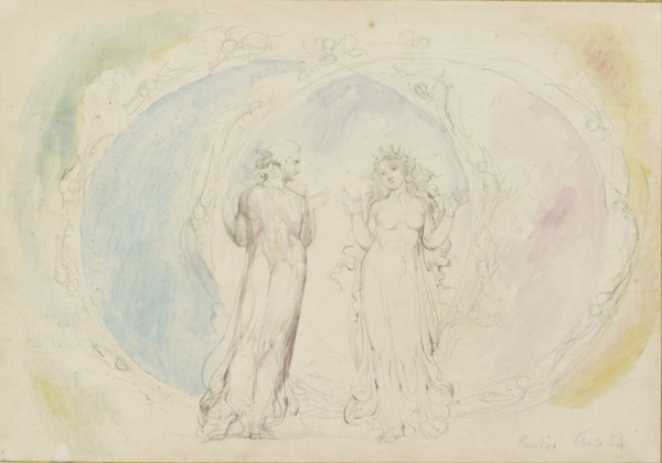Beatrice and Dante in Gemini, amid the Spheres of Flame, 1825-1827. Artist: William Blake.