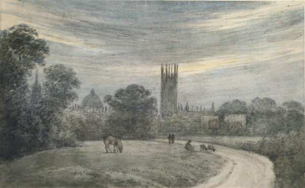 The entrance to Oxford from London, from recollection, 16 July 1790. Artist: John Baptist Malchair.