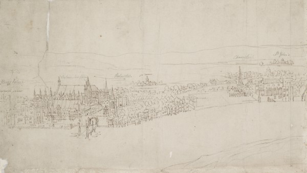 Panorama of London as seen from Southwark: Westminster, 1554. Artist: Anthonis van den Wyngaerde.