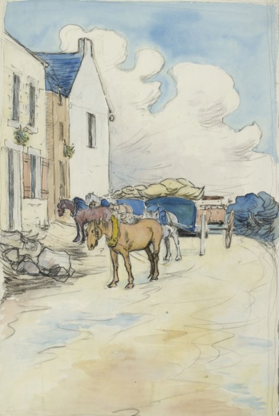 Outside the Wine Shop, late 19th century. Artist: Robert Polhill Bevan.