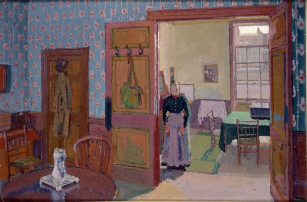 Interior with Mrs Mounter, 1916-1917. Artist: Harold Gilman.