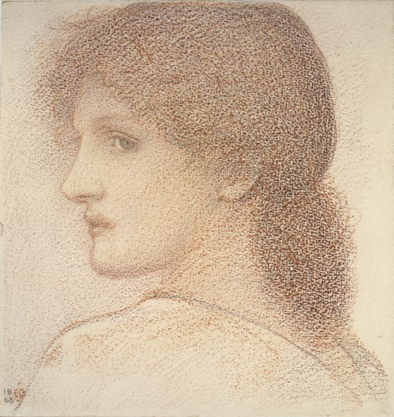 Study of a Woman's Head, turned to Left, 1886. Artist: Sir Edward Coley Burne-Jones.