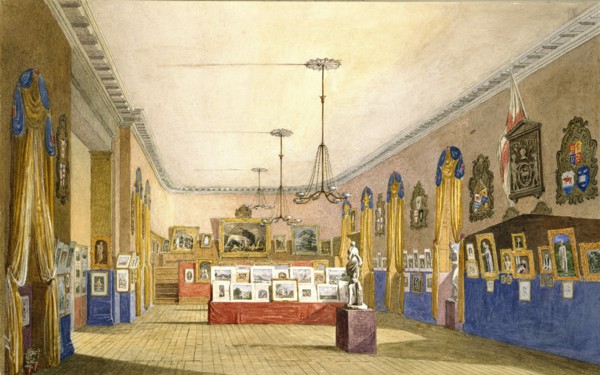 An Exhibition at the Old Town Hall, Oxford, 1854. Artist: George Pyne.