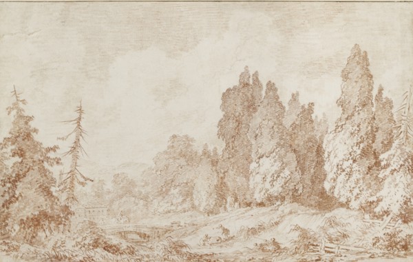 Landscape with a Bridge, c1760. Artist: Jean-Honore Fragonard.