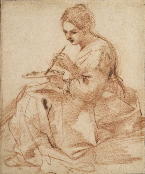 A Woman Painting (An allegory of painting), c1618. Artist: Guercino.