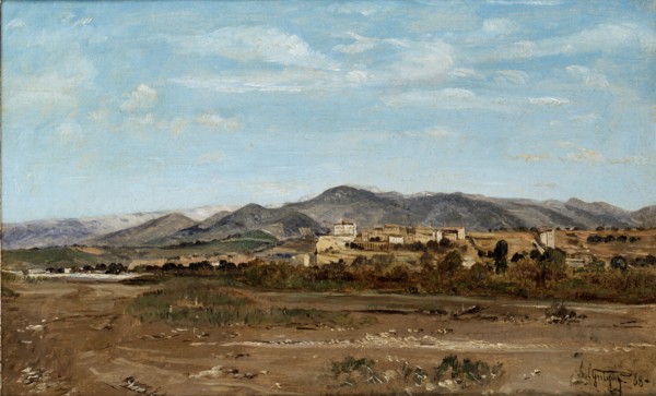 Village of Lauris, in Vaucluse on the Banks of the River Durance, 1868. Artist: Paul Guigou.