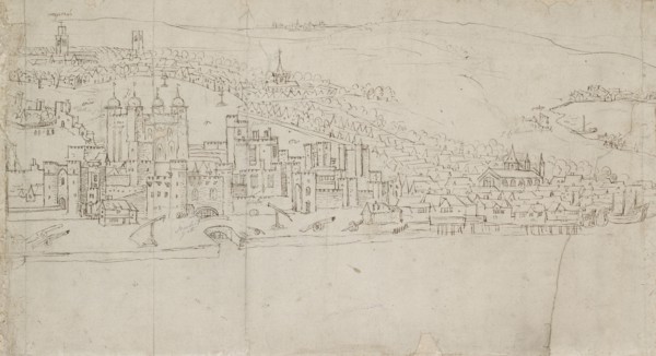 Panorama of London as seen from Southwark: The Tower, 1554. Artist: Anthonis van den Wyngaerde.