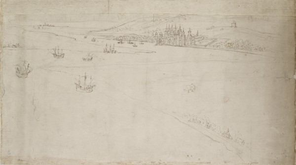 Panorama of London as seen from Southwark: Greenwich, 1554. Artist: Anthonis van den Wyngaerde.