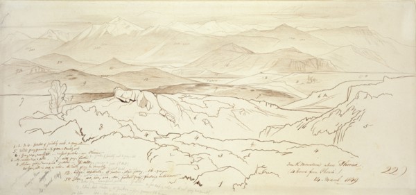 View from the Mountains above Phonia, 1849. Artist: Edward Lear.