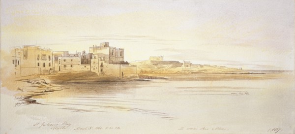 St Julian's Bay, Malta, 1866. Artist: Edward Lear.