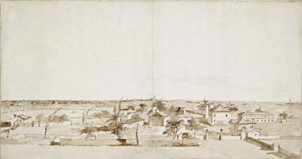 View across the Garden of the Villa Loredan, mid 18th century. Artist: Francesco Guardi.