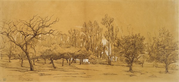 View of an Orchard at Saint-Denis, mid 19th century Artist: Charles Francois Daubigny.