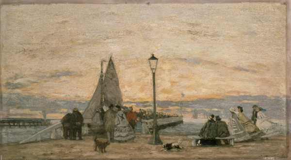 The Jetty at Trouville: Sunset, 1862. Artist: Eugene Louis Boudin.