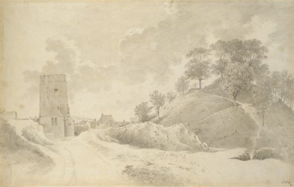 Oxford Castle and the Castle Mound, 27 May 1784. Artist: John Baptist Malchair.