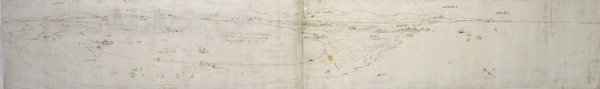 Sketch of the Lagoon of Valencia, la Albufera and adjacent coast and countryside, c1560s. Artist: Anthonis van den Wyngaerde.