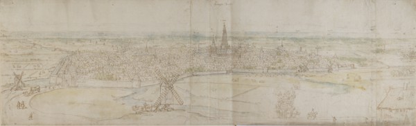 Panoramic View of s'Hertogenbosch (Den Haag) from an elevated Point to the South-West, c1545-50.. Artist: Anthonis van den Wyngaerde.