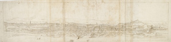 Panoramic View of Rome from Monte Mario, Castel S. Angelo in the Foreground, c1550s. Artist: Anthonis van den Wyngaerde.