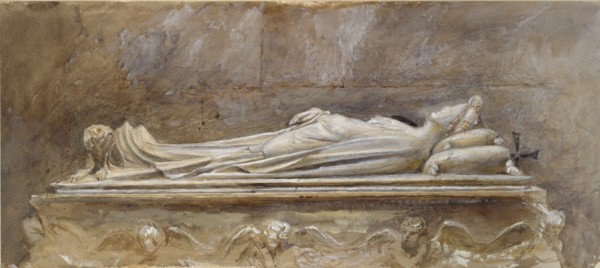 The Tomb of Ilaria del Caretto in the Duomo, Lucca, 10 August-26 September 1874. Artists: Jacopo della Quercia, John Ruskin.