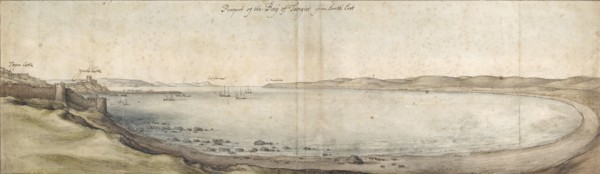 Prospect of the Bay of Tangier from the south-east, mid 17th century. Artist: Wenceslaus Hollar.