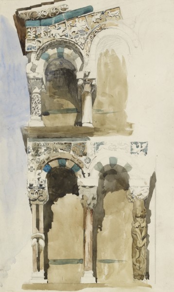 Part of the Facade of the destroyed Church of San Michele in Foro, Lucca, 1846. Artist: John Ruskin.