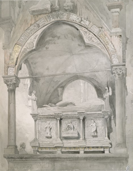 Study for the Tomb of Mastino II della Scala at Verona, 1852 Artist: John Ruskin.