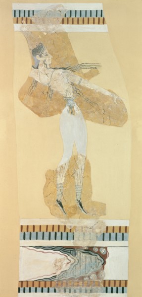 Fresco fragment, Late Minoan I Period, c1700-c1450BC. Artist: Unknown.