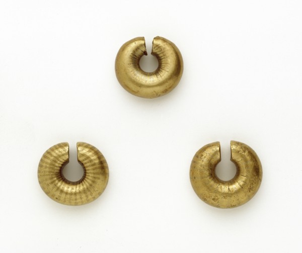 Gold penannular rings, Late Bronze Age (Britain), c1150-800BC. Artist: Unknown.