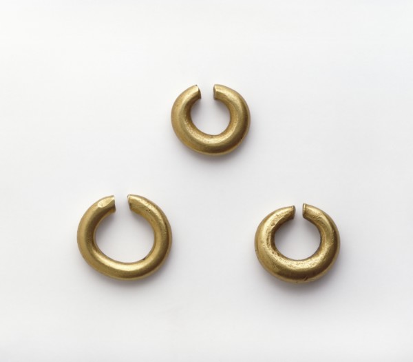 Gold penannular rings, Late Bronze Age (Britain), c1150-800BC. Artist: Unknown.