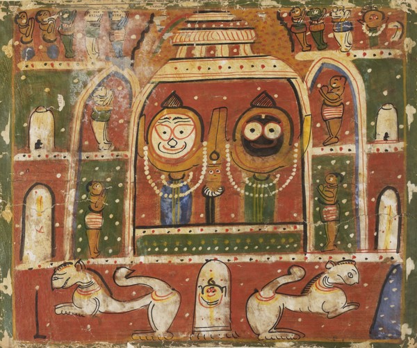 The Jagannatha Trio in the shrine at Puri, 1931 or 1932. Artist: Unknown.