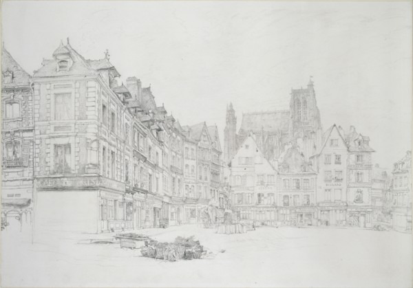 Study for Detail of the Market-Place, Abbeville, September - October 1868. Artist: John Ruskin.