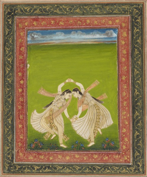 Pair of girls playing phugadi, 18th century. Artist: Unknown.