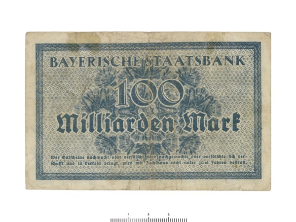 German banknote (Bavaria), 1923. Artist: Unknown.
