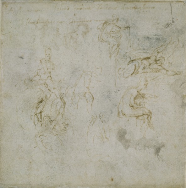 Recto: Eight Figure Studies. Verso: Figure Study, c1490-1560. Artist: Michelangelo Buonarroti.