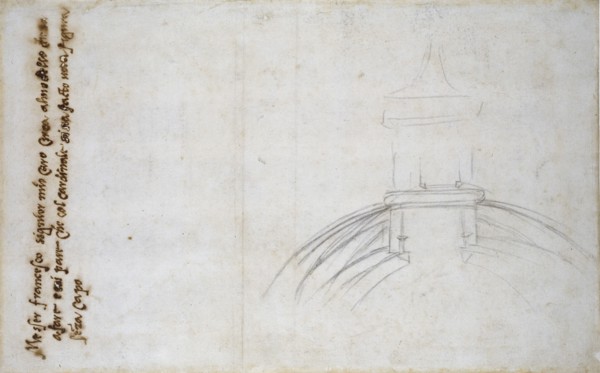 Sketch showing the Join of the Lantern and Cupola, and other Studies for St Peter's, c1490-1560. Artist: Michelangelo Buonarroti.