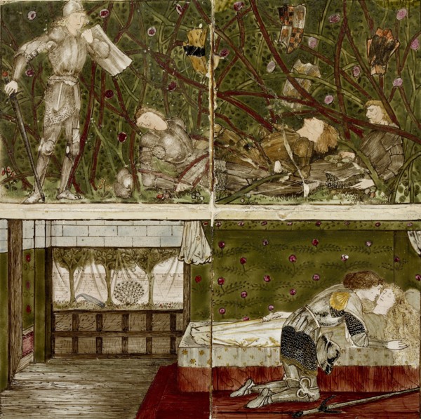 Sixteen tiles form eight illustrations of the 'Briar Rose' tale, 1862-1865. Artists: William Morris, Sir Edward Coley Burne-Jones.