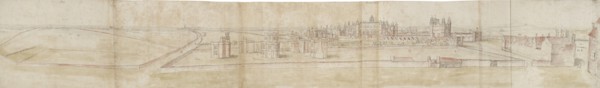 Hampton Court Palace from the North, c1550-1560. Artist: Anthonis van den Wyngaerde.